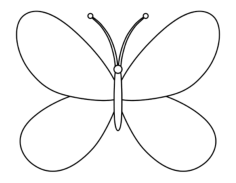 Simple Butterfly Line Art Kids Coloring Pages Pdf, Free Vectors File